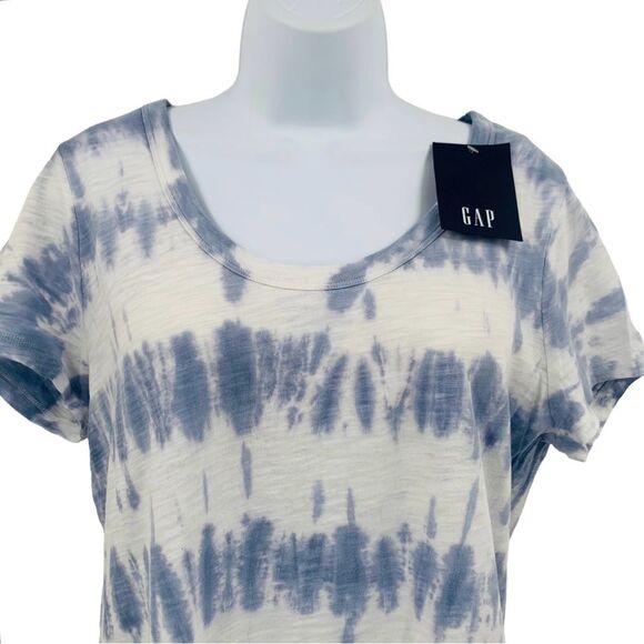 Gap Foreversoft Blue and White Tie Dye T-Shirt - Picture 8 of 12